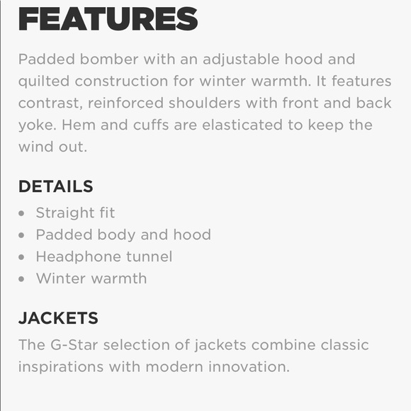 G-Star Raw BLACK Whistler Hooded Bomber - Picture 15 of 15